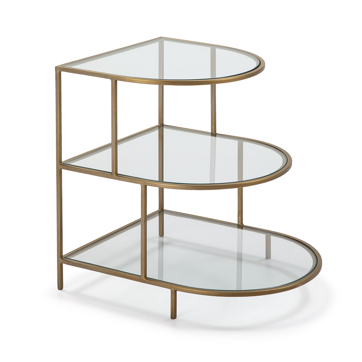 Mesa auxiliar 50x62x60 cristal, metal dorado