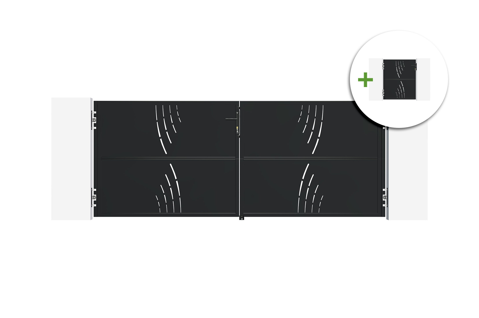 Puerta acero nali veleta 3m alt.120cm + puerta peatonal