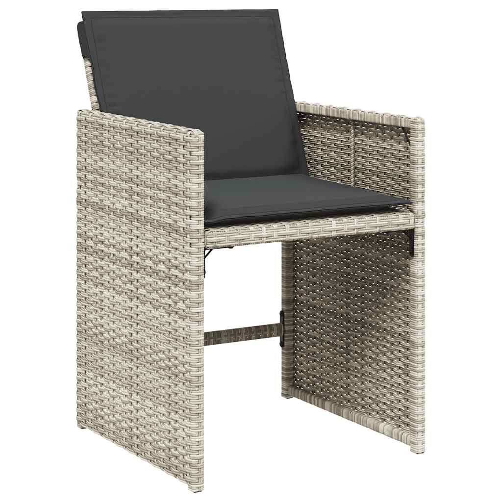 vidaXL sillones de jardín con cojines 4 uds ratán sintético gris claro