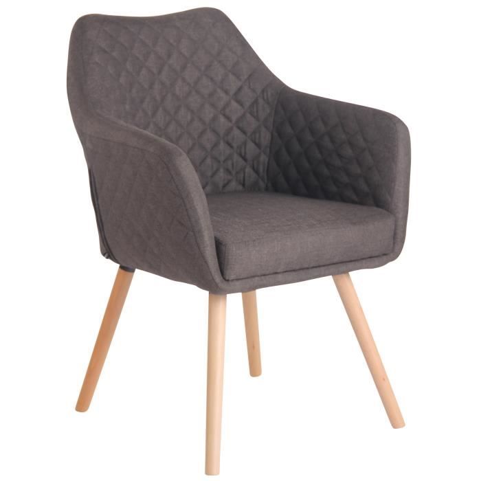 Silla comedor acolchada - tela gris oscuro - 1u