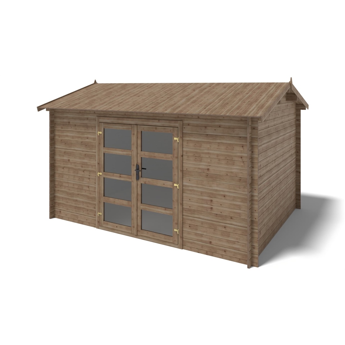 Caseta de jardín de madera 12 m2 - 4x3 m - 28 mm - impregnada - dom677