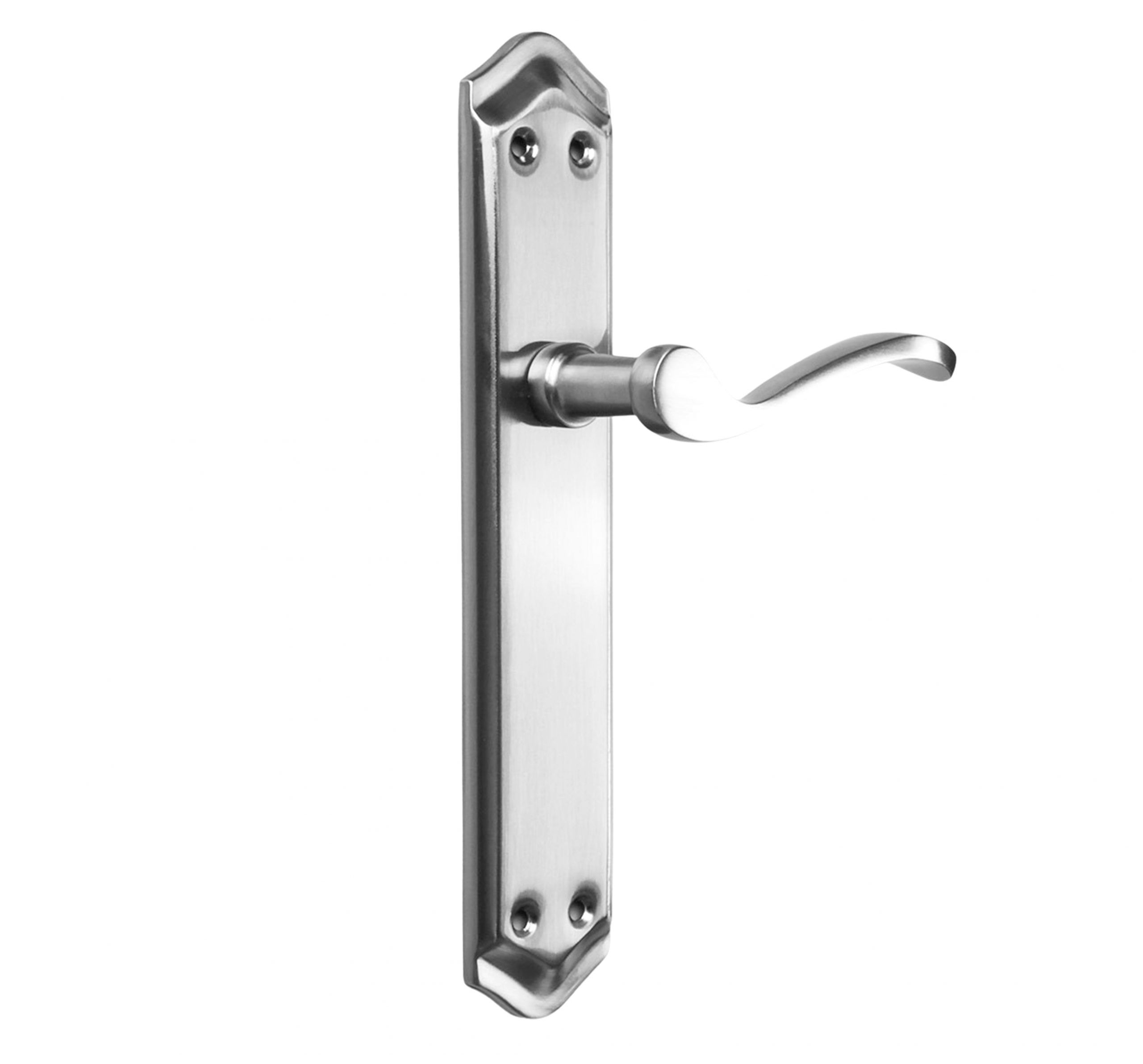 Juego Manillas Para Puerta Aluminio Placa/Níquel Satinado