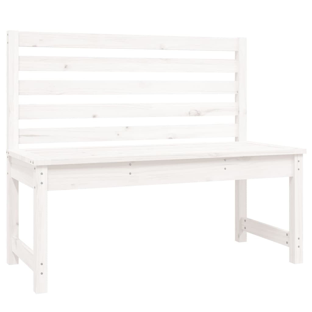 vidaXL banco de jardín madera maciza de pino blanco 109 cm