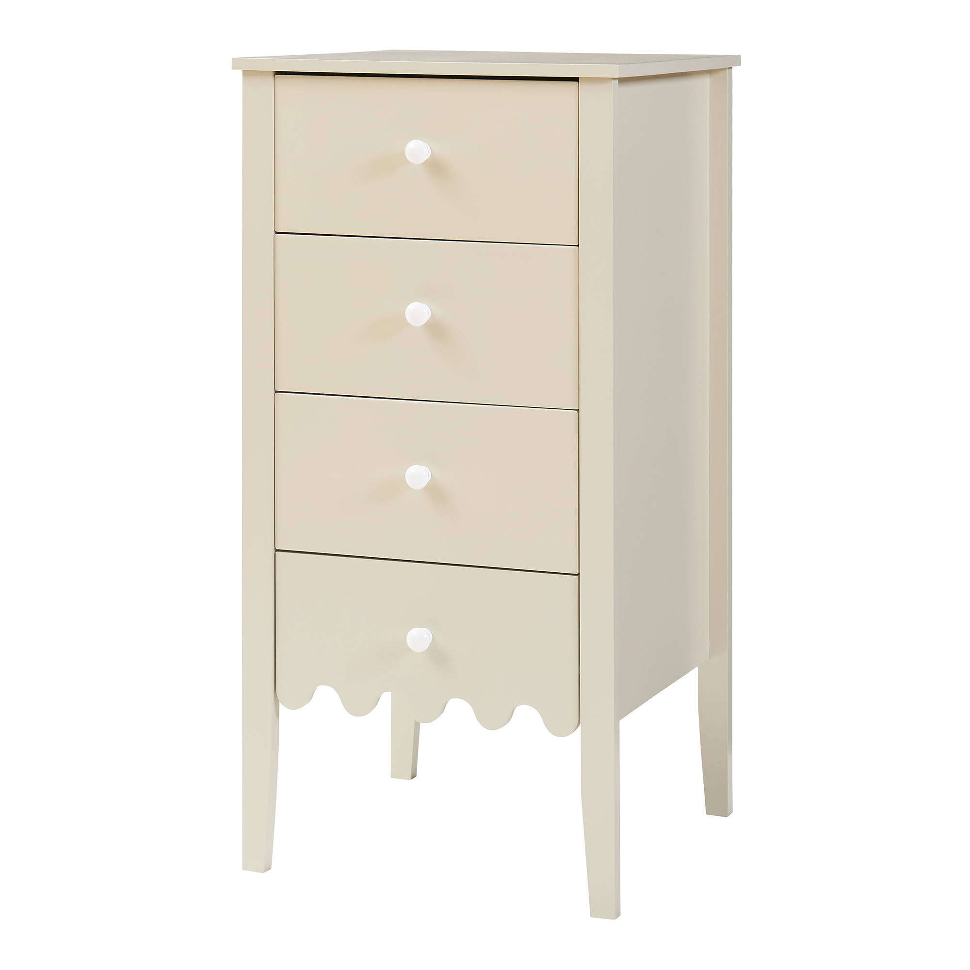 Cajonera luspoo 4 cajones mdf 82x40x40cm - blanco crema [en.casa]