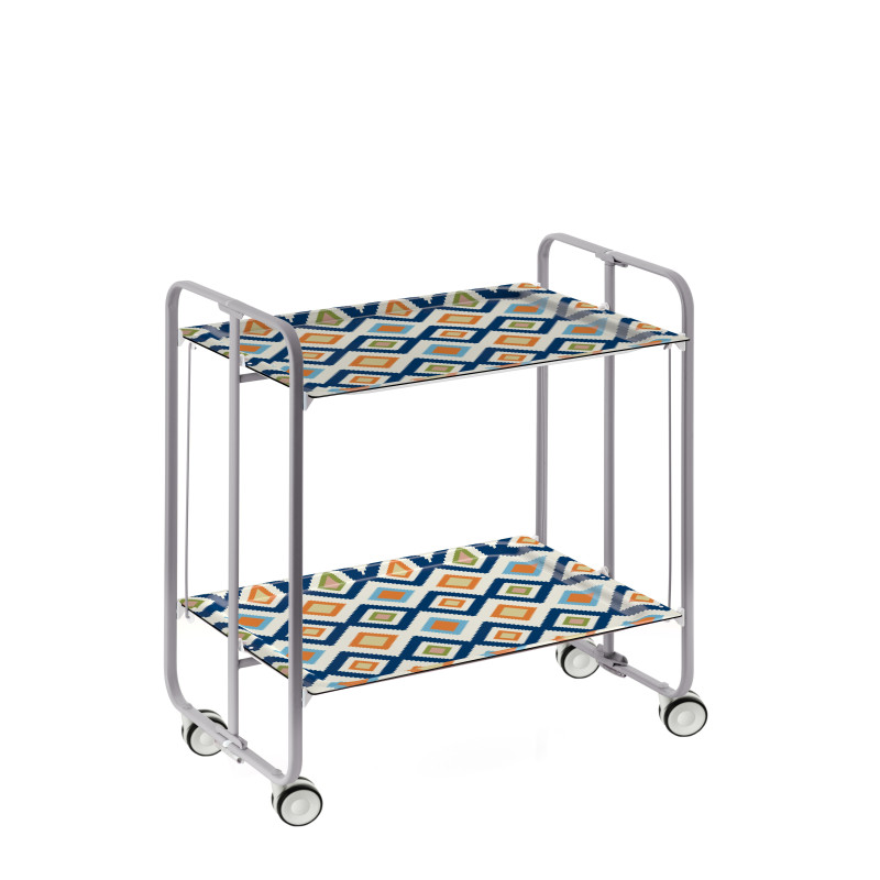 Carrito auxiliar con ruedas bauhaus armazón metálico gris, 2 bandejas