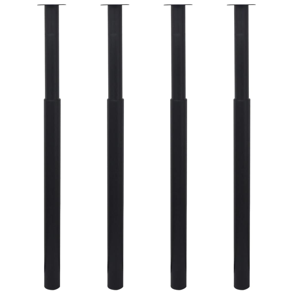 vidaXL patas de mesa telescópicas 4 unidades negro 710 mm-1100 mm