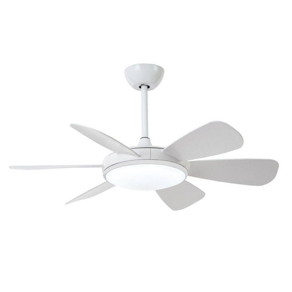 Ventilador de techo con luz LED silencioso clip blanco con mando ø106