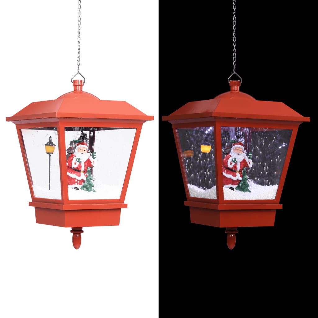 Lámpara coLGante de navidad con LED y santa rojo 27x27x45 cm es4309
