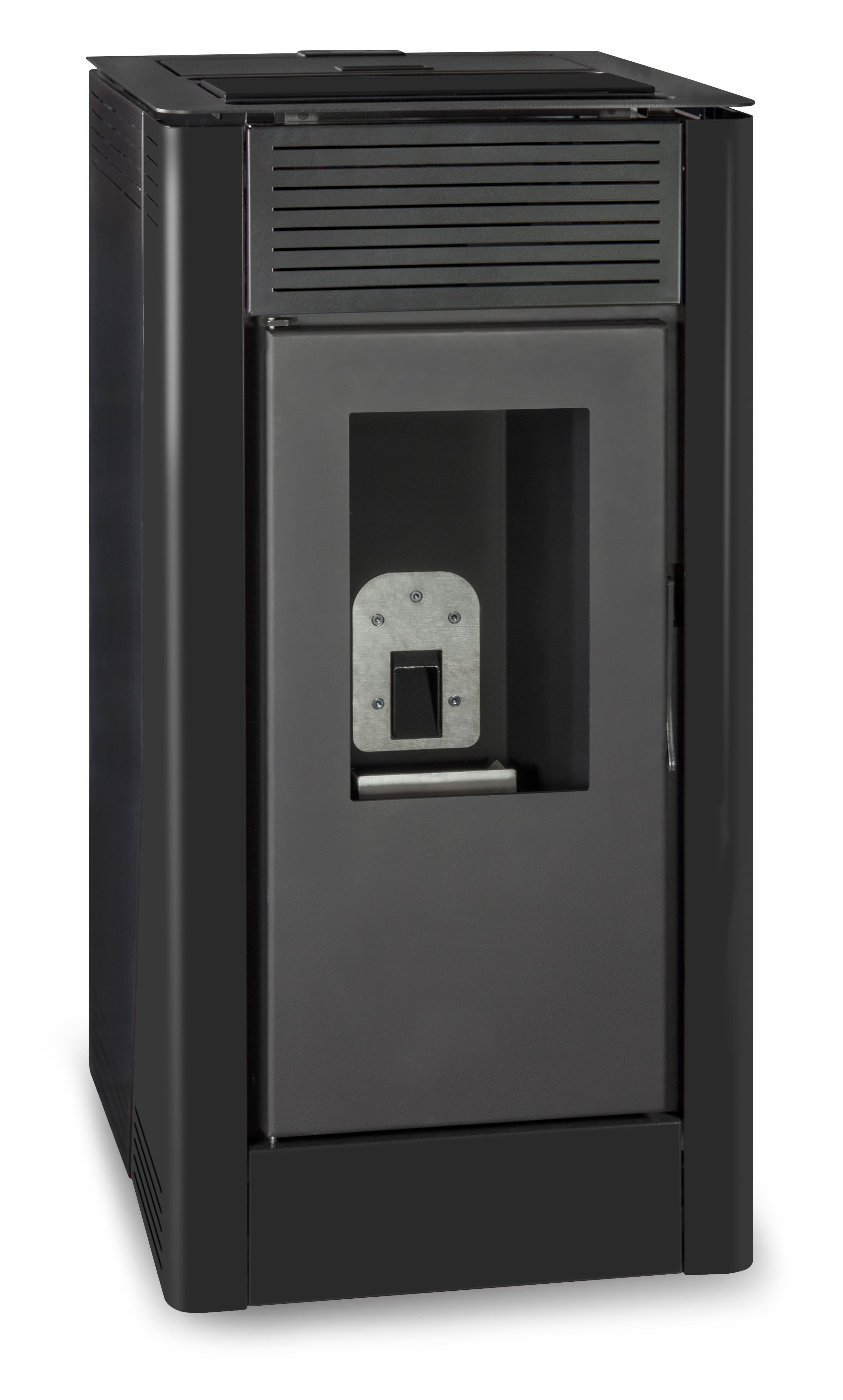 Tj - hidro estufa de pellets modelo velika de 15 kw - color negro