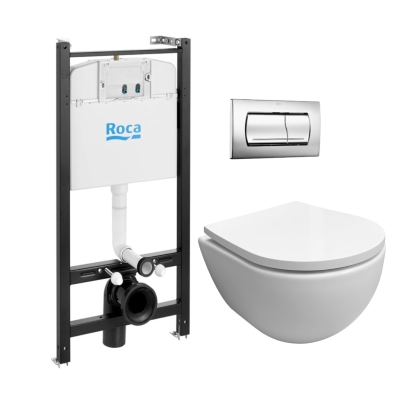 Pack cisterna roca active + cromo brillo + wc swiss soft-close