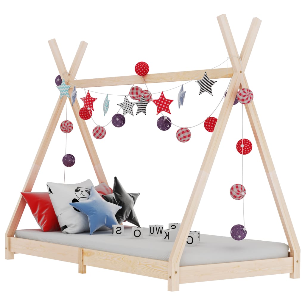 Cama infantil 80x160 cm de madera maciza de pino
