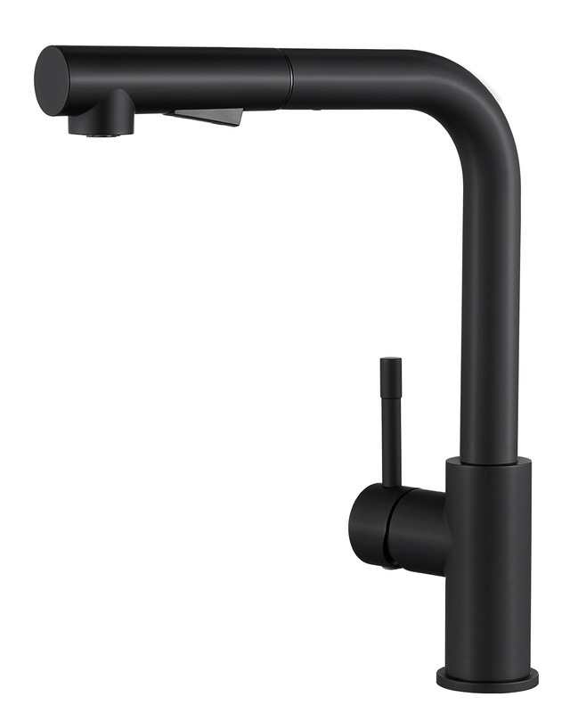 Mezclador de cocina - acero inoxidable negro - ducha extractable - 360°