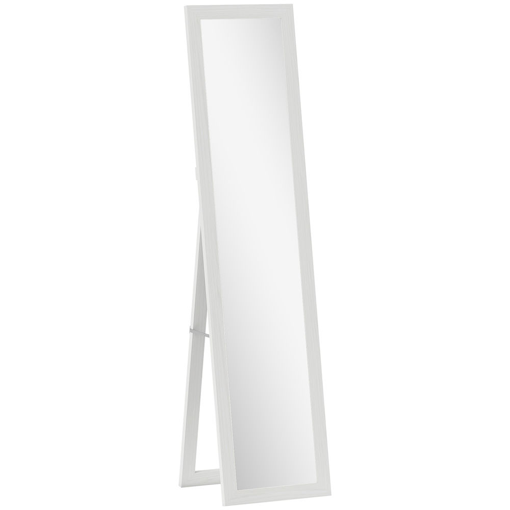 Espejo cuerpo entero 37x3.8x157 cm mdf, vidrio templado color blanco Homcom