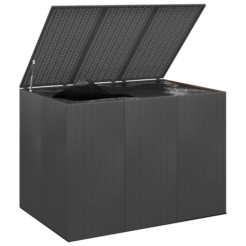 Caja de almacenamiento/cojín para jardín de mimbre y resina
