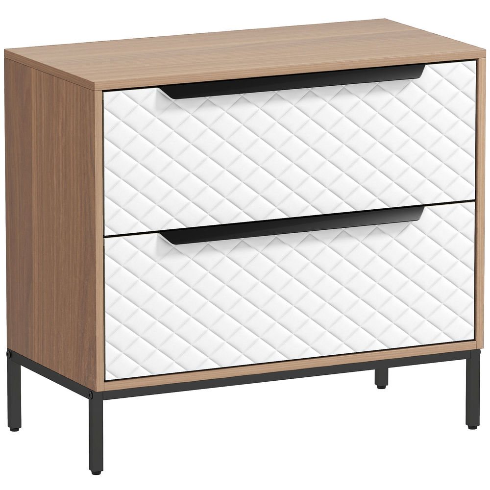 Cómoda de tela 59.5x30x54 cm tela no tejida, mdf color marrón Homcom