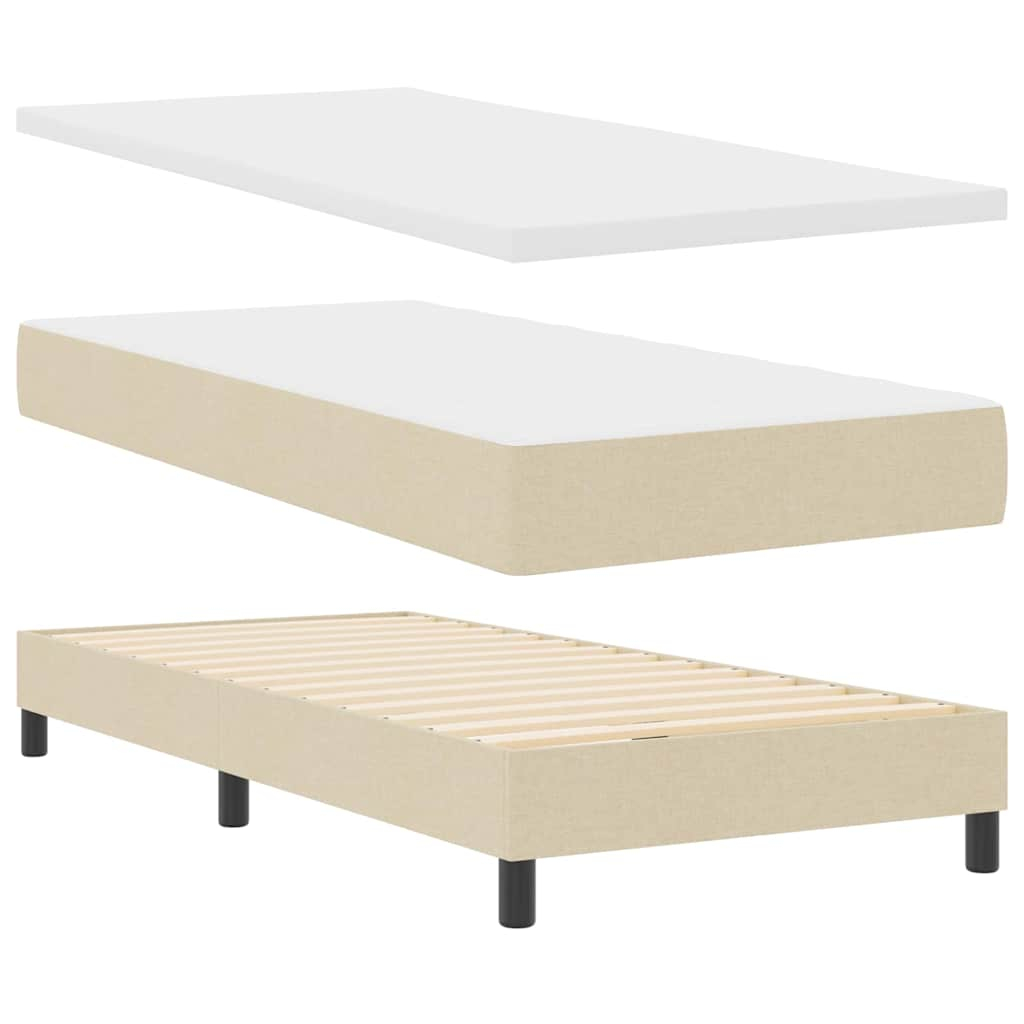 vidaXL cama box spring con colchón con colchón crema 100 x 200 cm