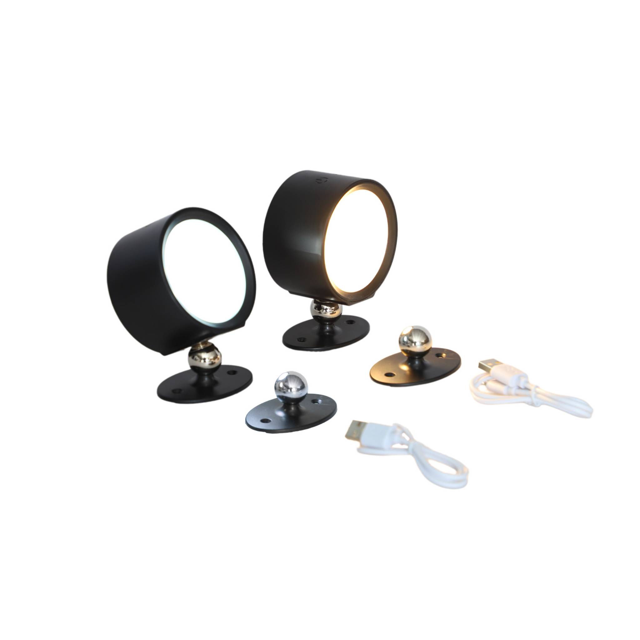 Lámpara recargable para pérgola, set de 2 negro 7.5x4.7x10.2 cm