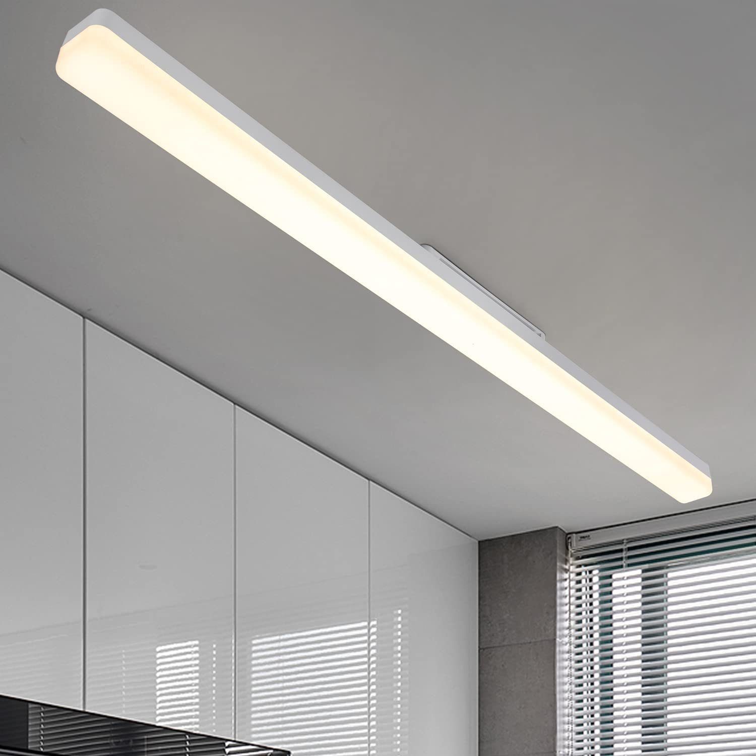 Nettlife plafón LED blanco 4000k 36w 90cm lámpara con luz diurna: lámpara
