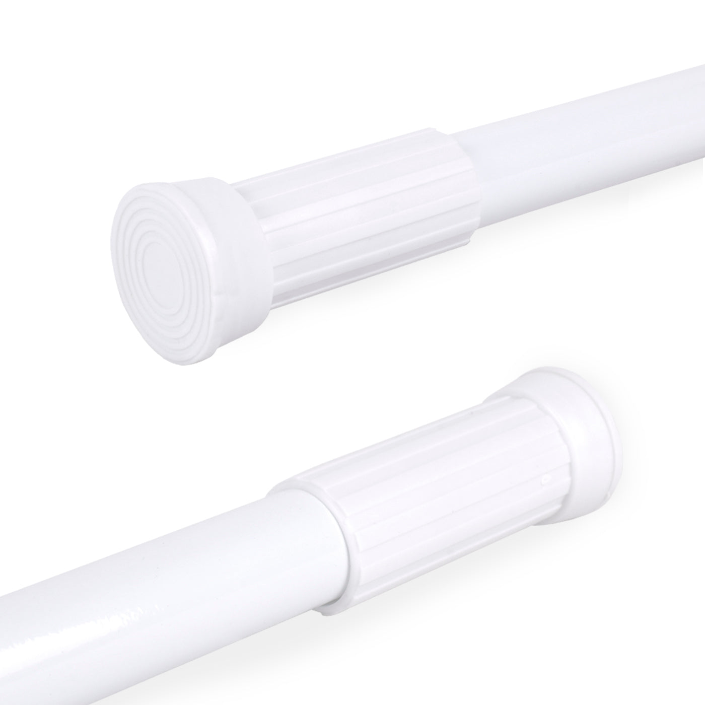 Barra extensible ajustable para baño, ropero, armario (blanco, 110-200cm)