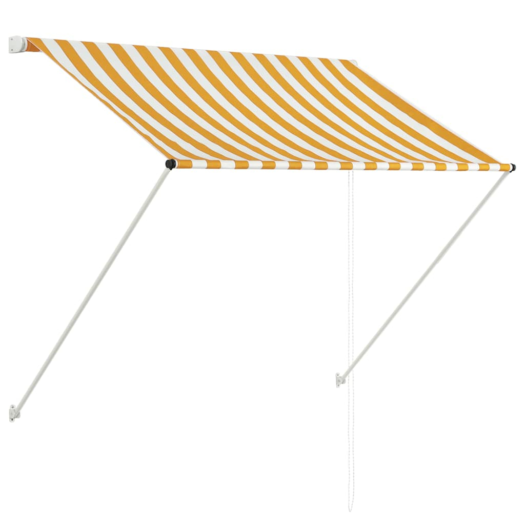 vidaXL toldo retráctil amarillo y blanco 100x150 cm