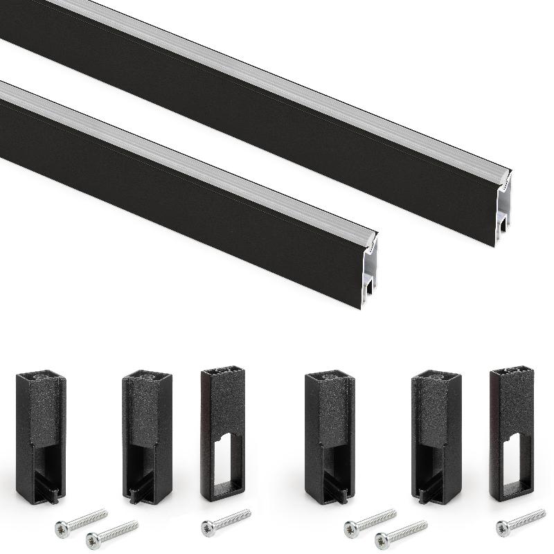 Emuca lote de 2 barras para armario luxe de longitud 1.15m con soportes,