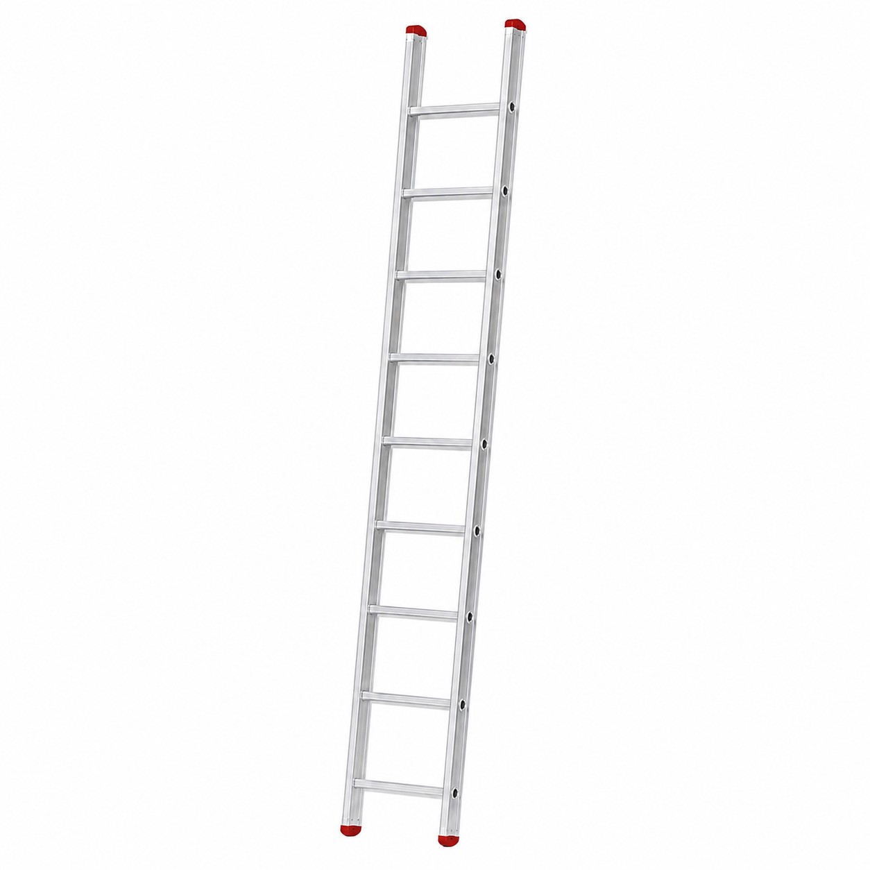 Escalera de un tramo tr1-2.5 de 9 peldaños en aluminio