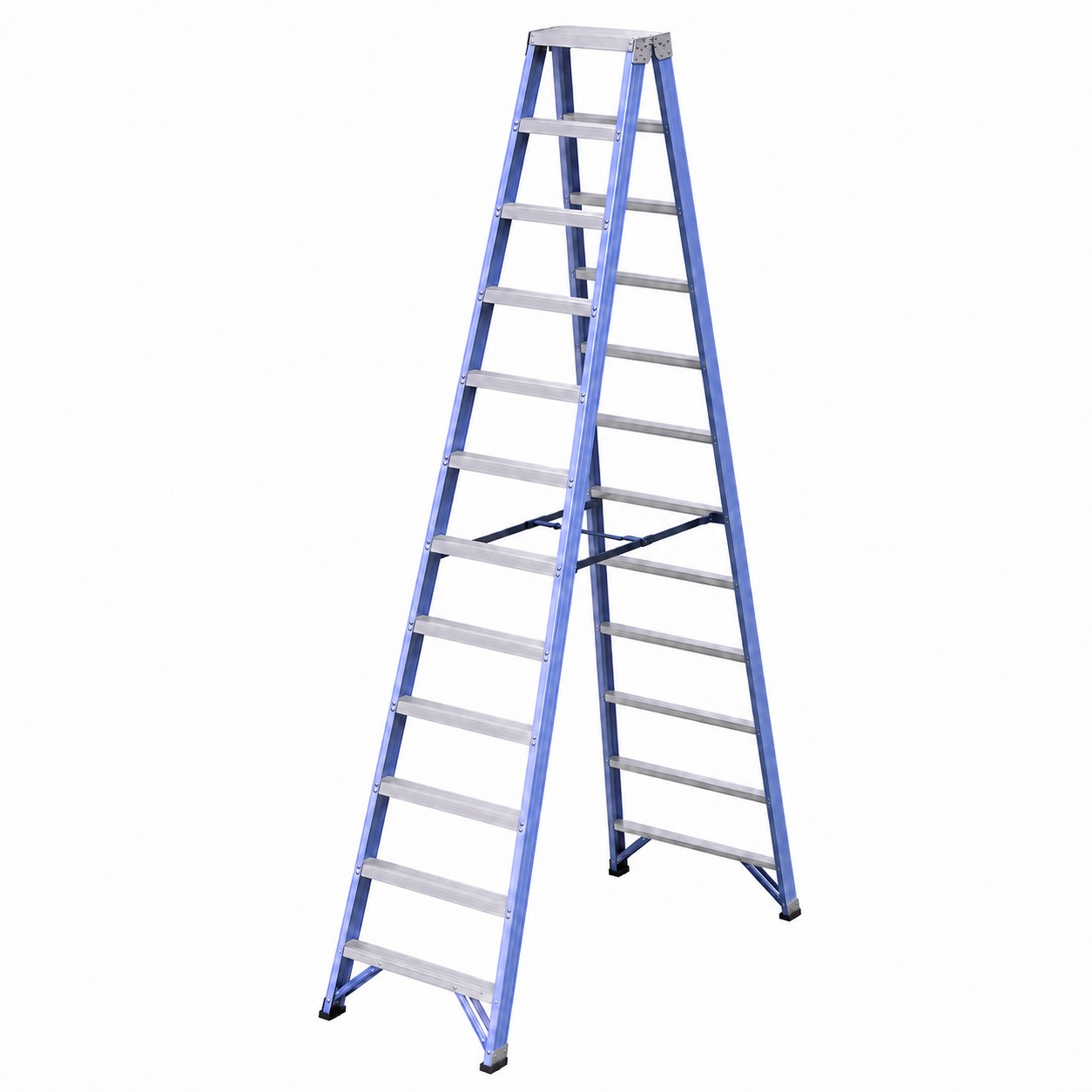 Escalera tijera doble acceso t-dax-12x2 de aluminio