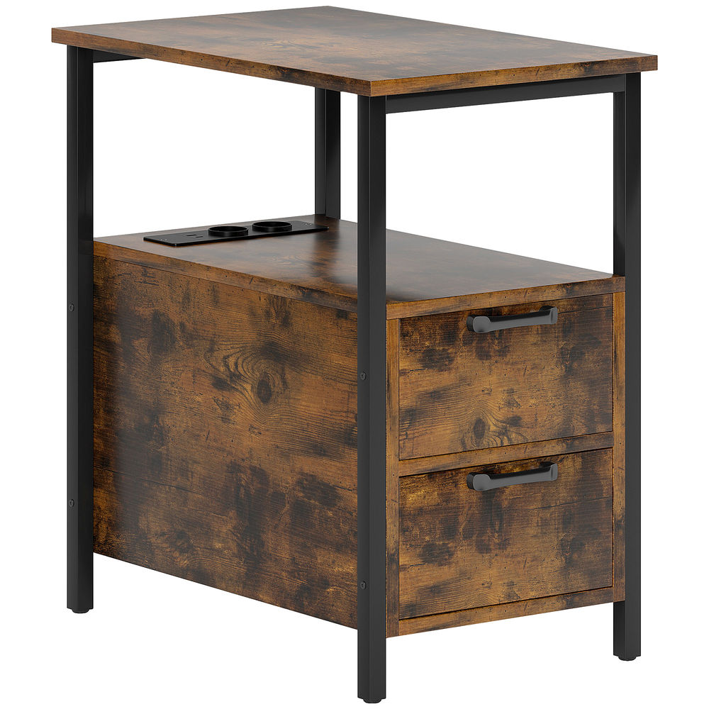 Mesa auxiliar 55x35x58.5 cm color marrón Homcom, hogar - muebles de salón