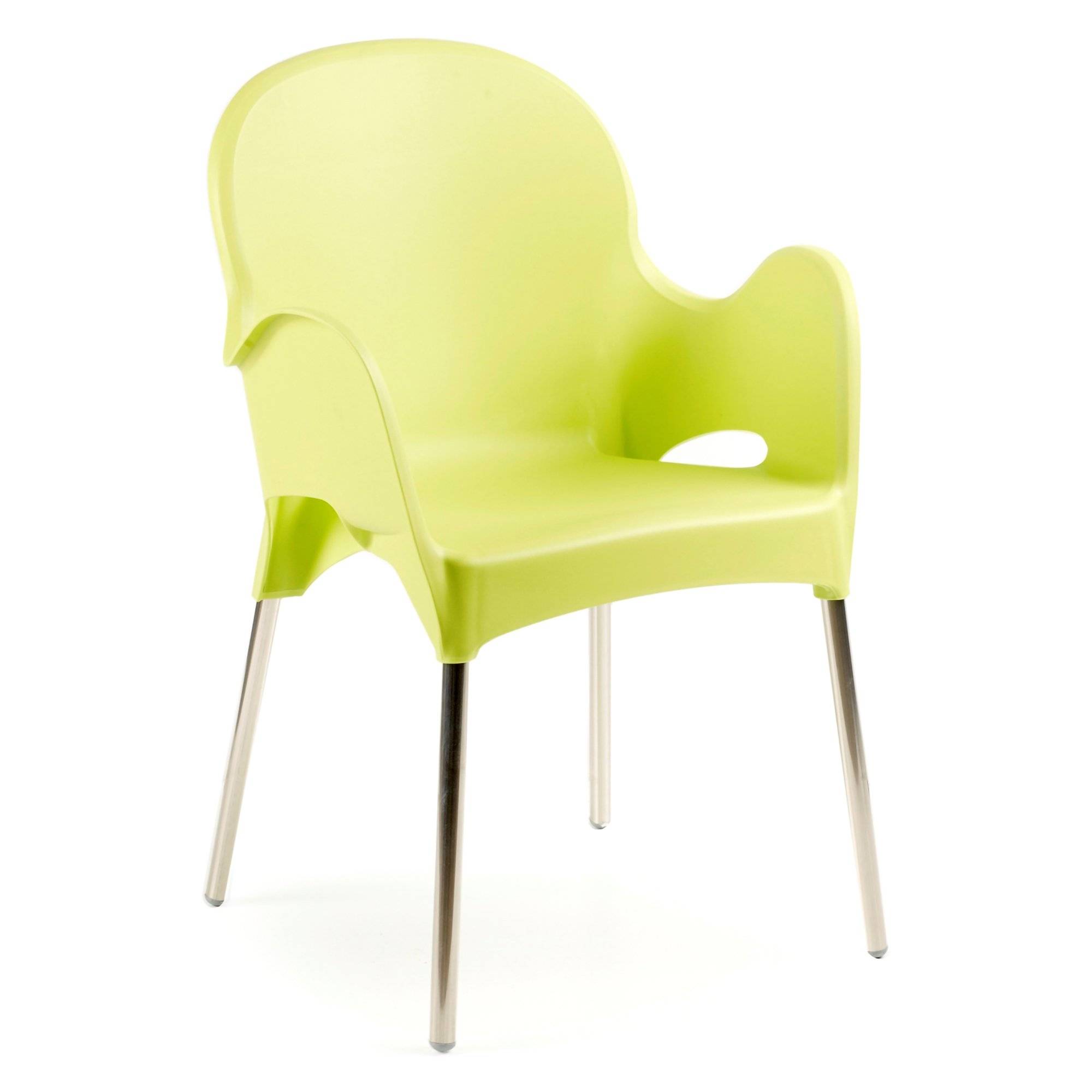 Silla de exterior vashti, apilable, de plástico verde