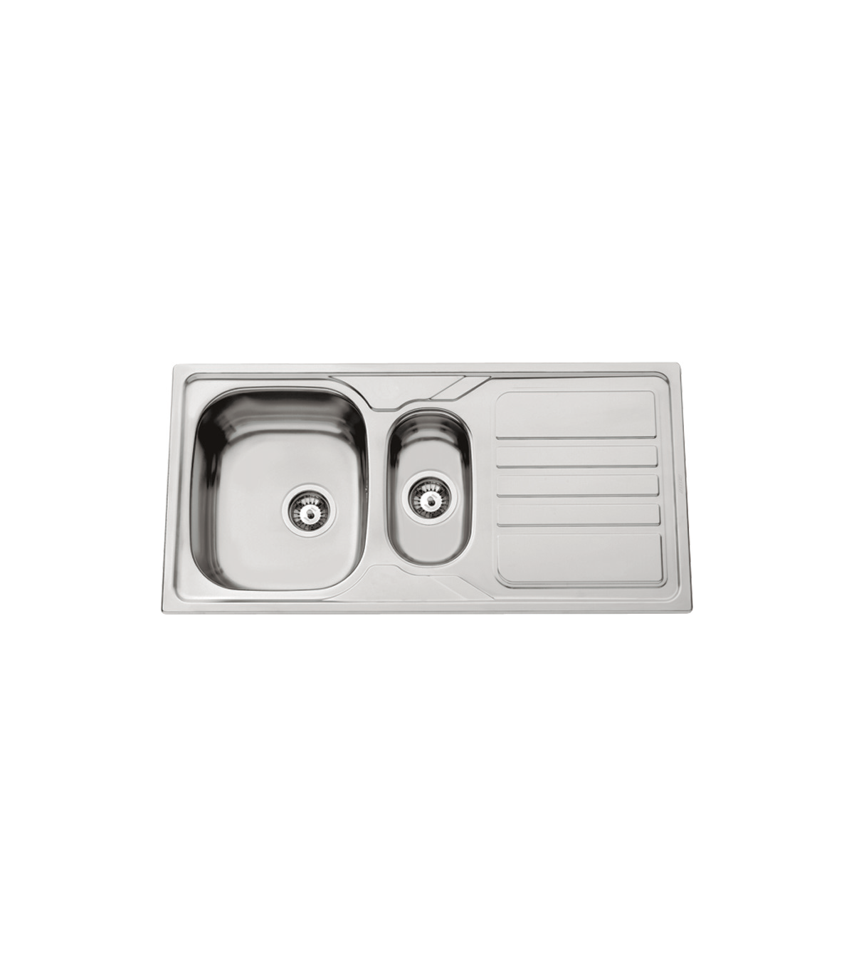 Fregadero doble con escurridor integrado para cocina