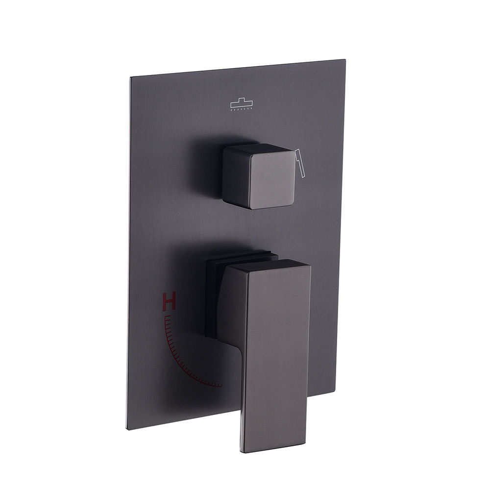 Kibath grifo empotrado de ducha solo grifo monomando casi cuadrado negro