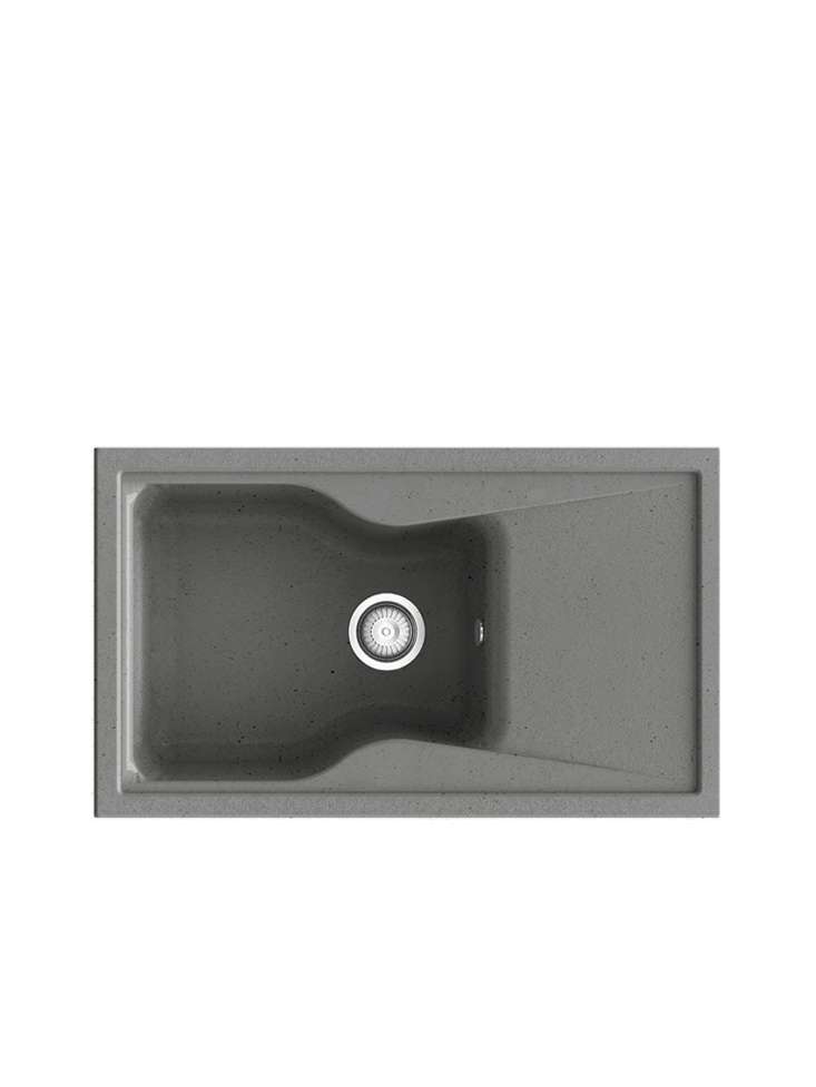 Poalgi - fregadero 86x51 cm city gris - 1 cubeta + escurridor