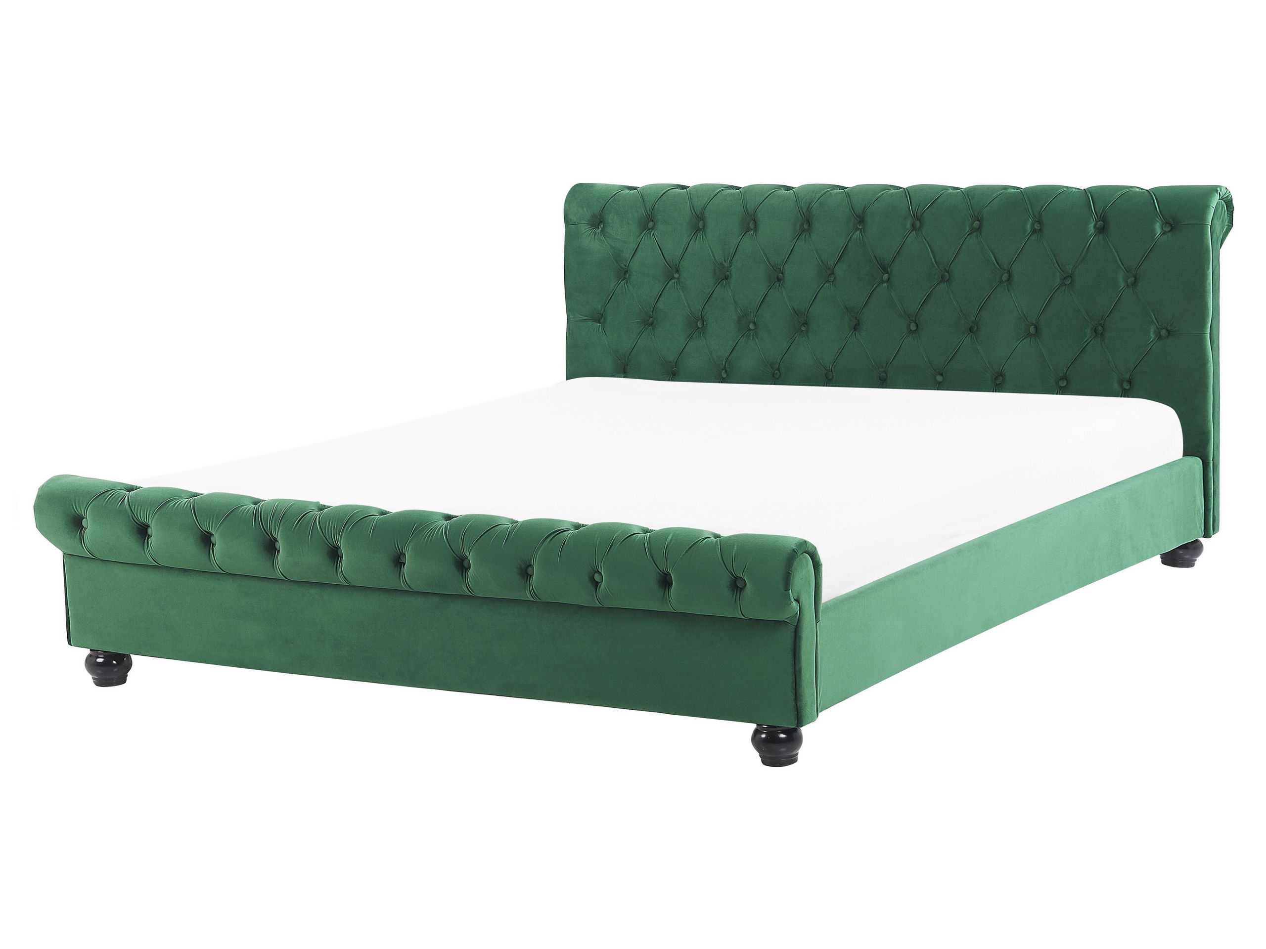 Cama terciopelo avallon 160 x 200 cm verde esmeralda