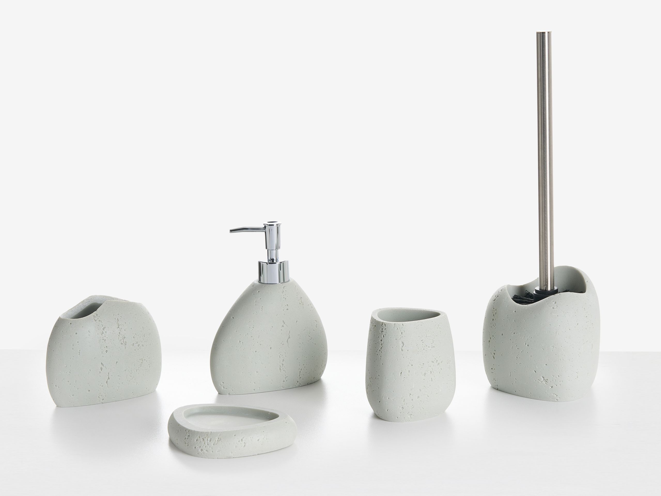 Conjunto de 5 accesorios de baño coata gris claro