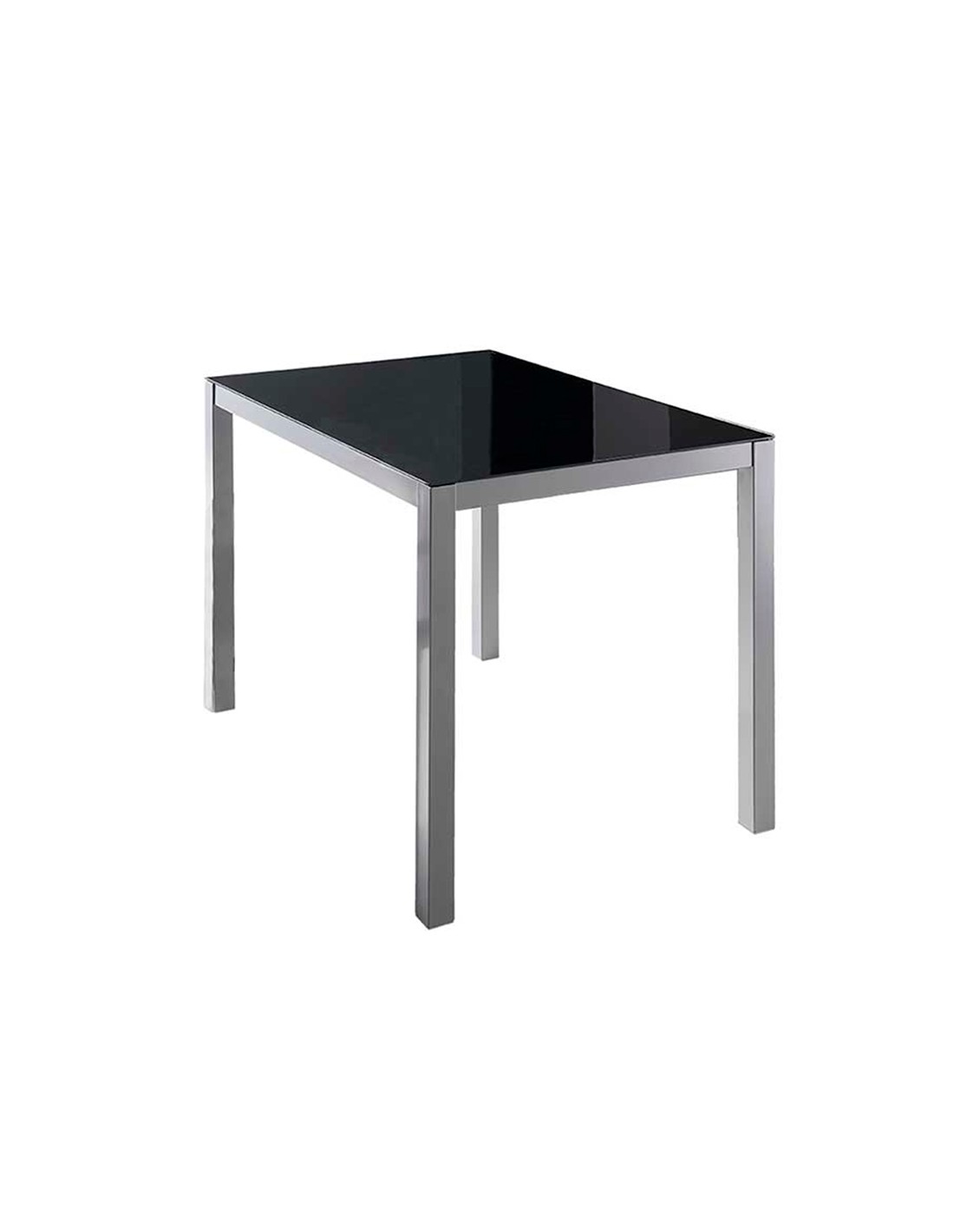 Momma Home mesa cocina Melbourne, cristal negro y patas metal