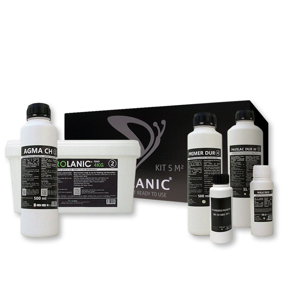 Kit microcemento sal 5m² pared/yeso/pintura verde esmeralda