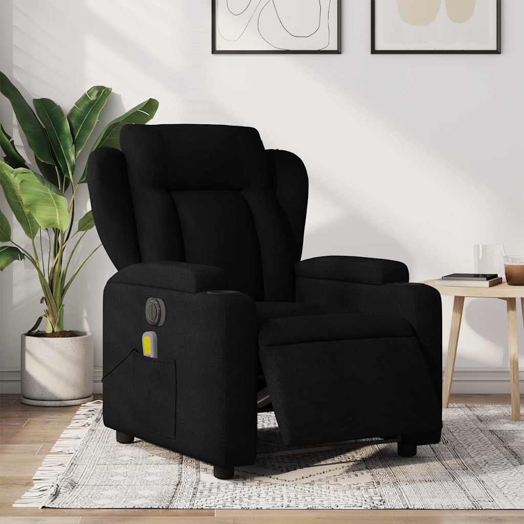 Sillón reclinable de masaje eléctrico tela negro qweo3842