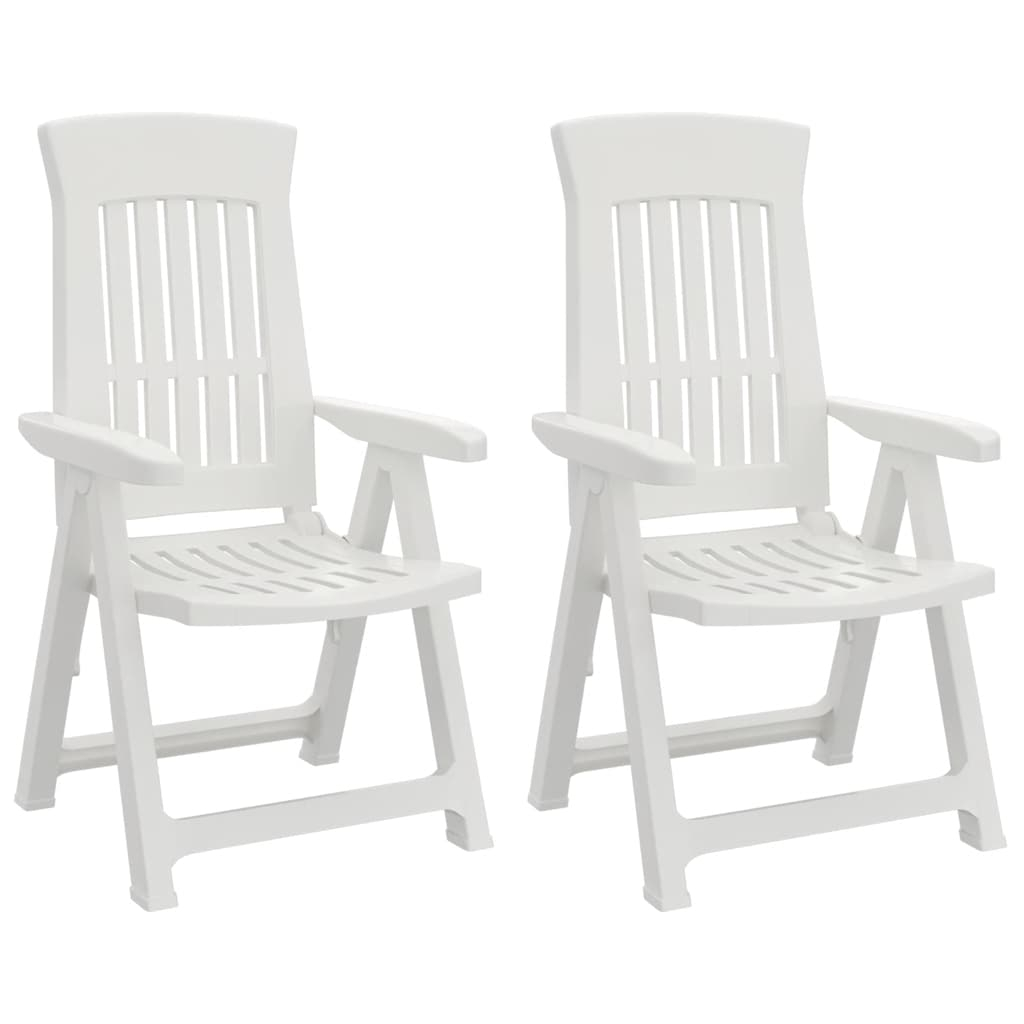 vidaXL sillas reclinables de jardín 2 unidades pp blanco