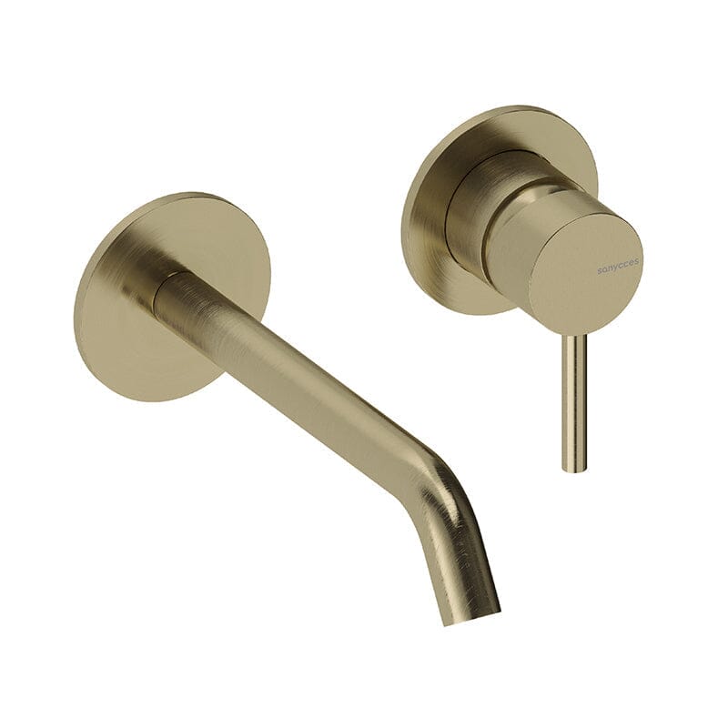 Mezclador pared loop en oro cepillado dorado