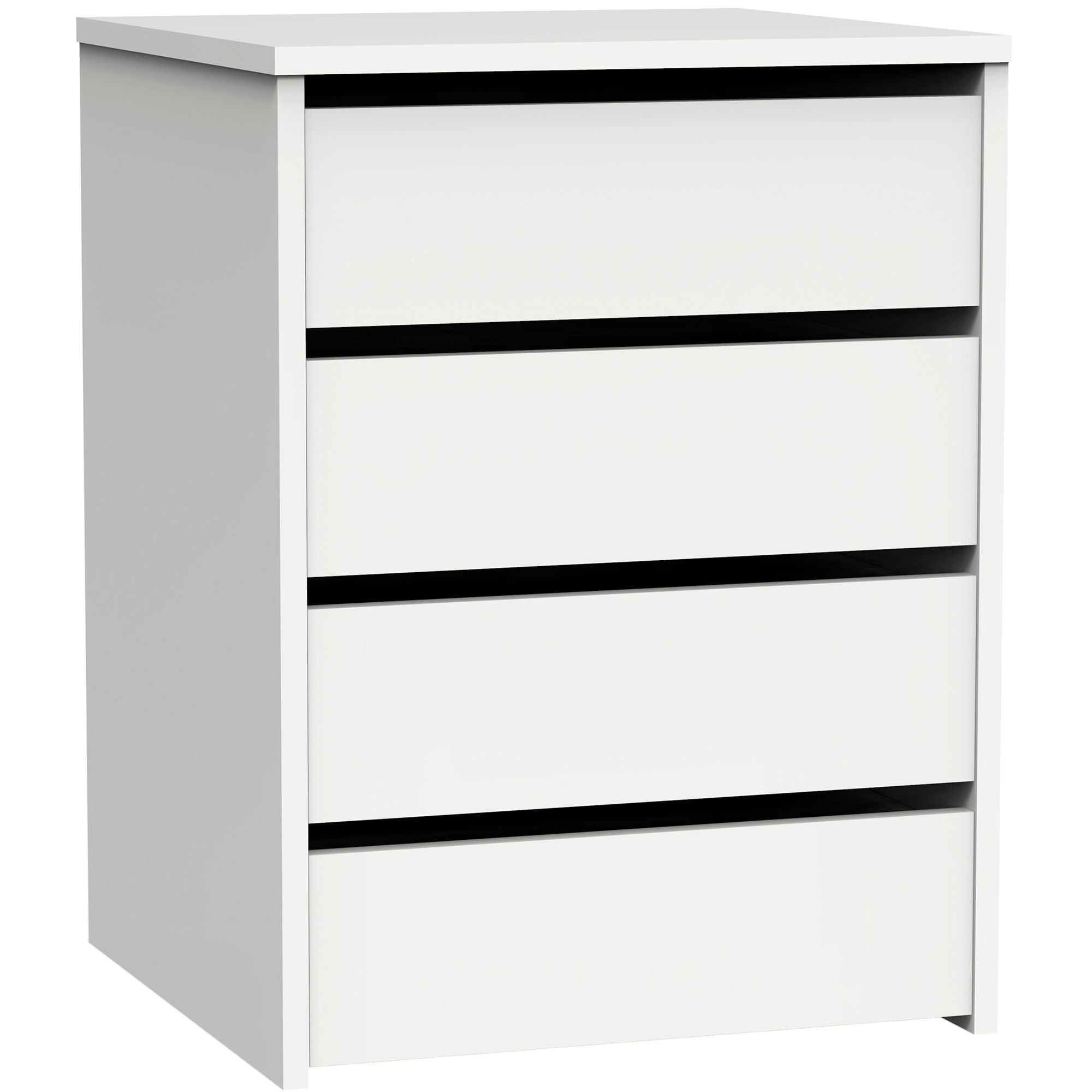 Cajonera armario 4 cajones, cómoda dormitorio briebe clarity blanco