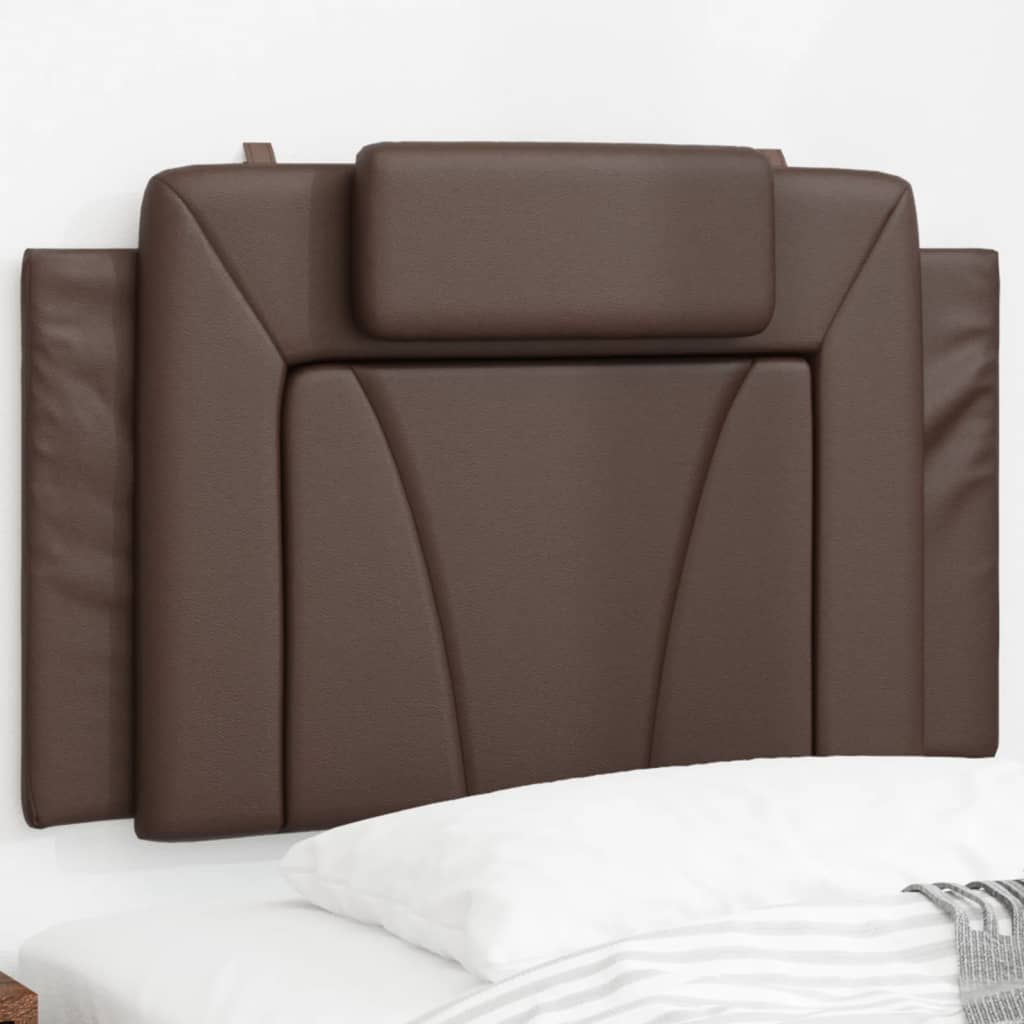 Cabecero de cama acolchado cuero sintético marrón 80 cm eerf5179