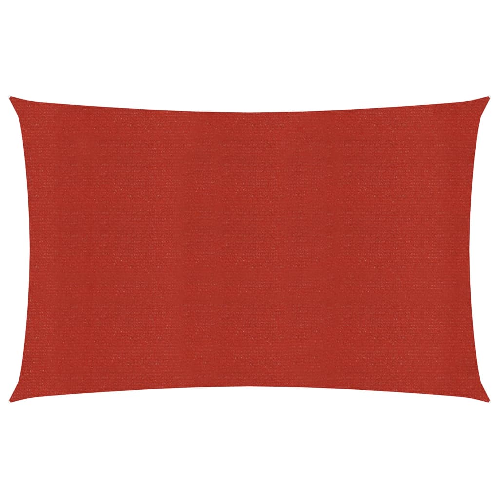 vidaXL toldo de vela hdpe rojo 160 g/m² 2,5x5 m