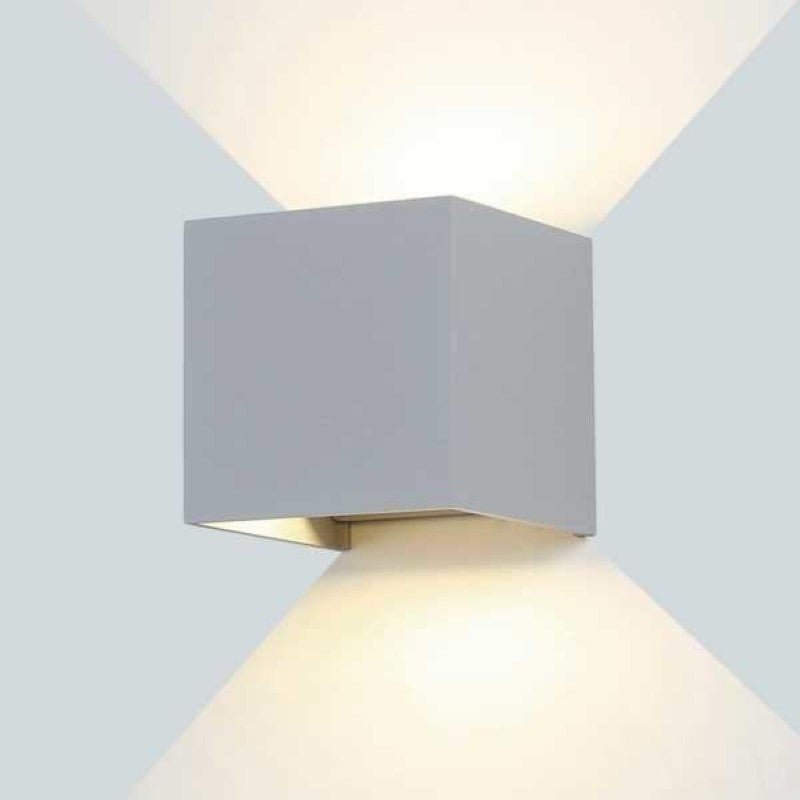 Aplique LED gris 12w ip54 cuadrado - blanco neutro 4000k - 5500k