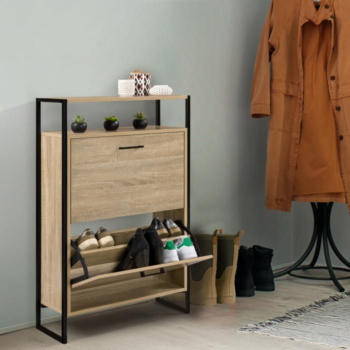 Mueble zapatero industrial de 12 pares 63,2 cm