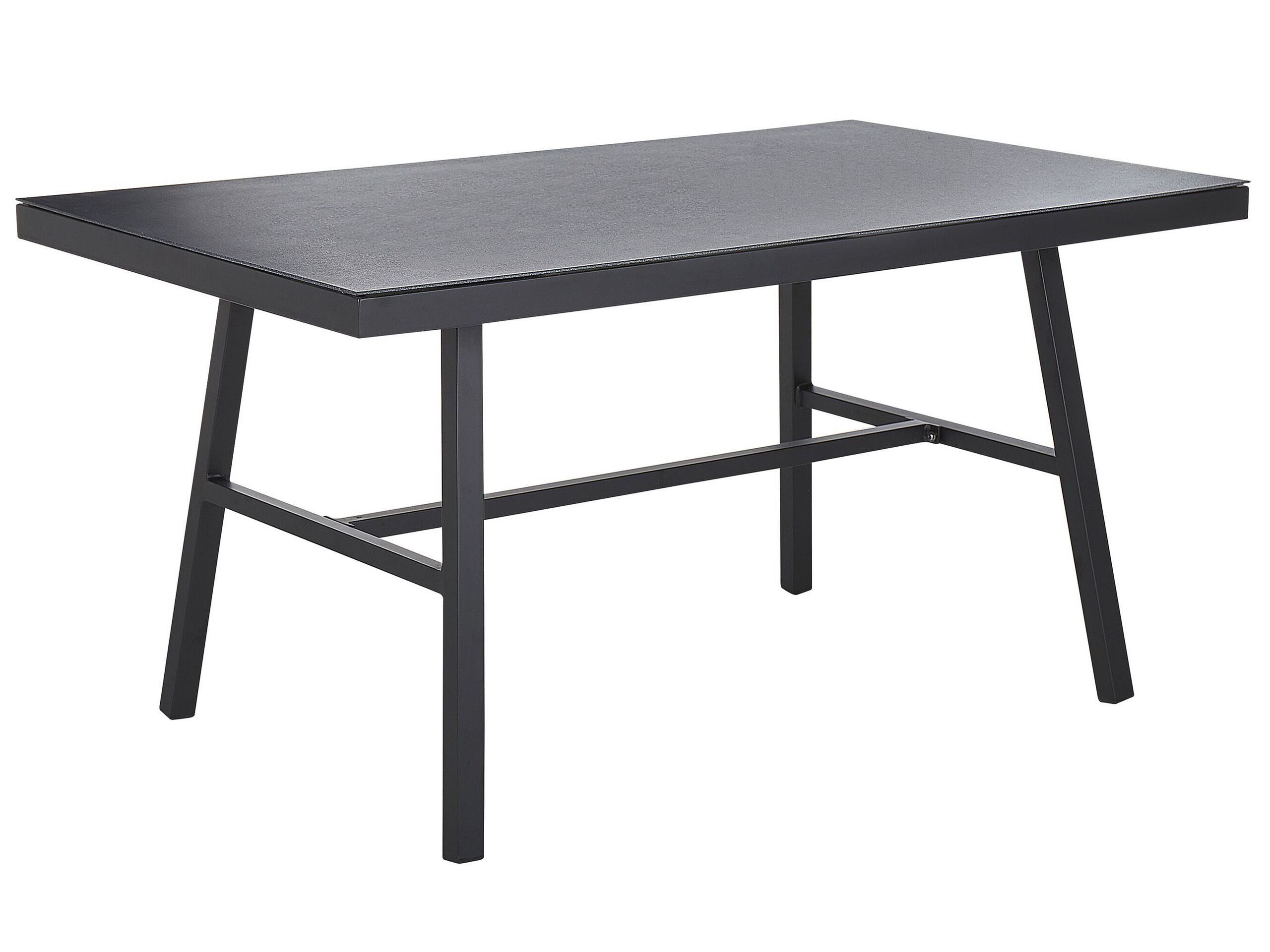 Mesa de jardín canetto 150 cm 90 cm vidrio negro