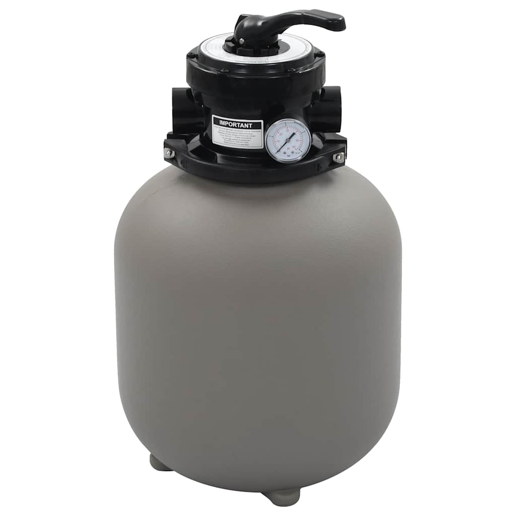 vidaXL filtro de arena de piscina válvula de 4 posiciones gris 350 mm