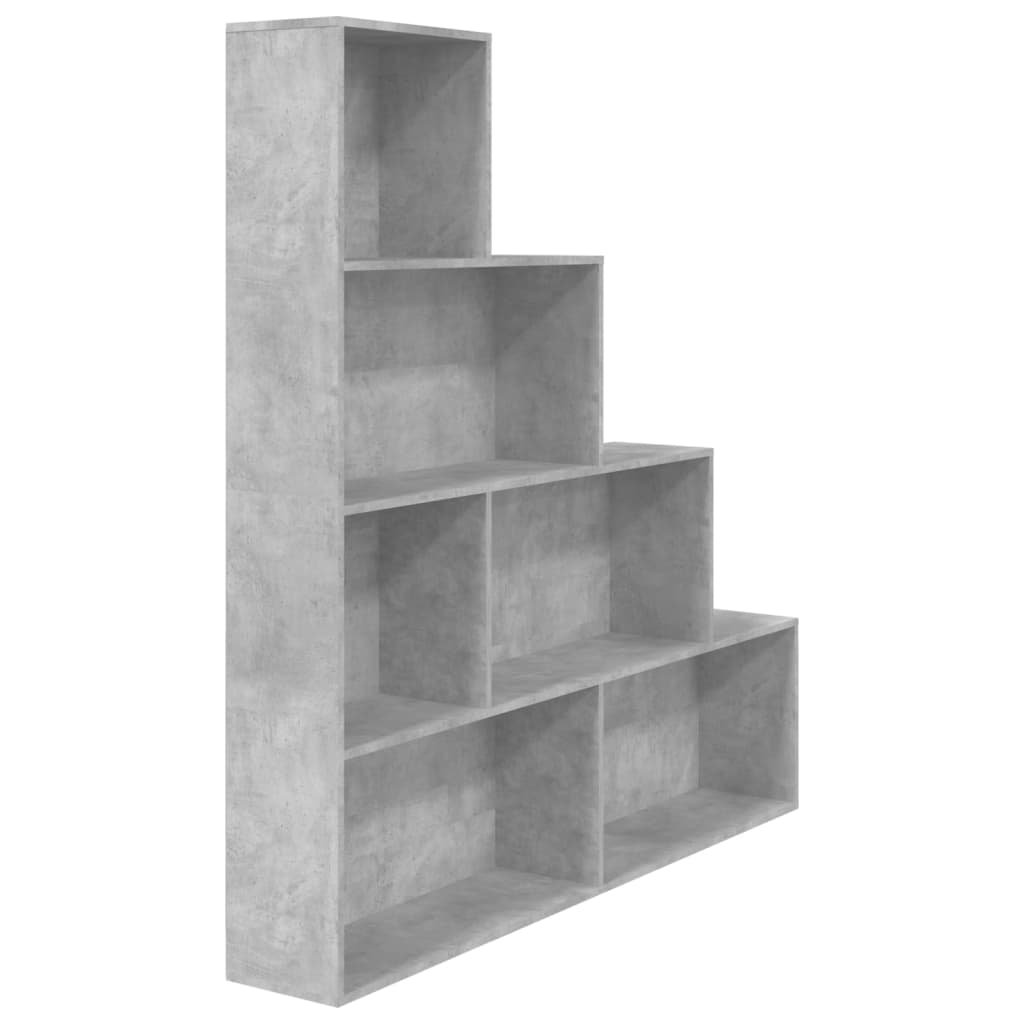 vidaXL estantería madera contrachapada gris hormigón 155x24x160cm