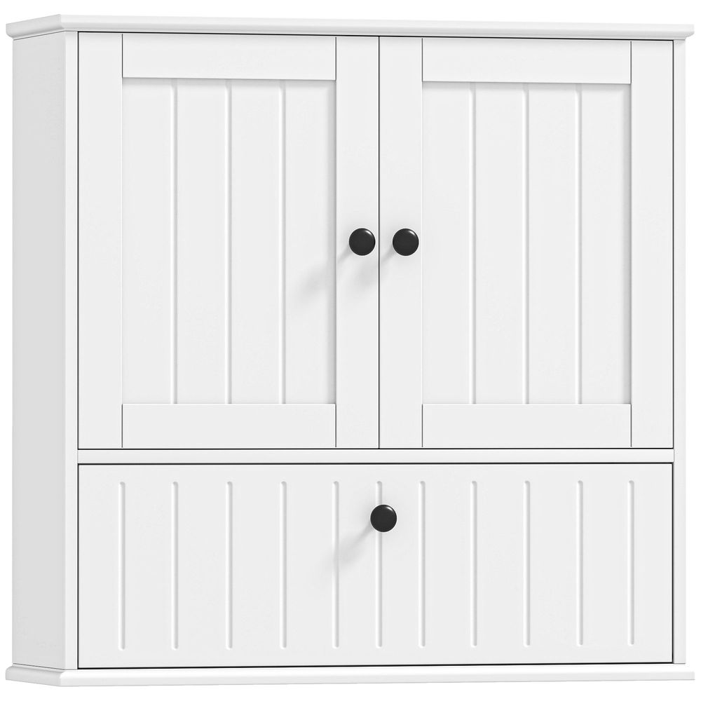 Armario de pared 60x19.5x60 cm mdf color blanco Homcom, hogar - baño