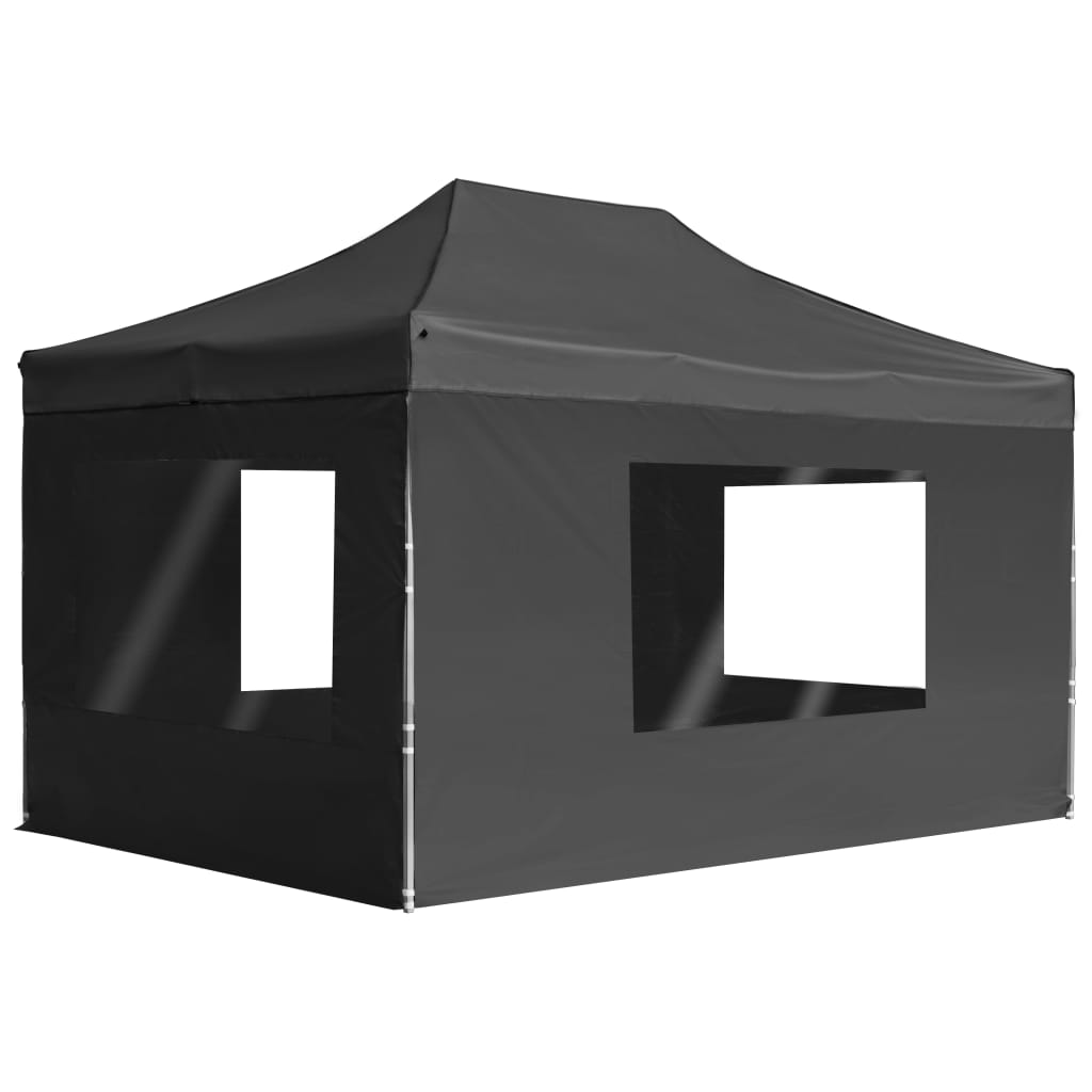 vidaXL carpa plegable con paredes aluminio gris antracita 4,5x3 m