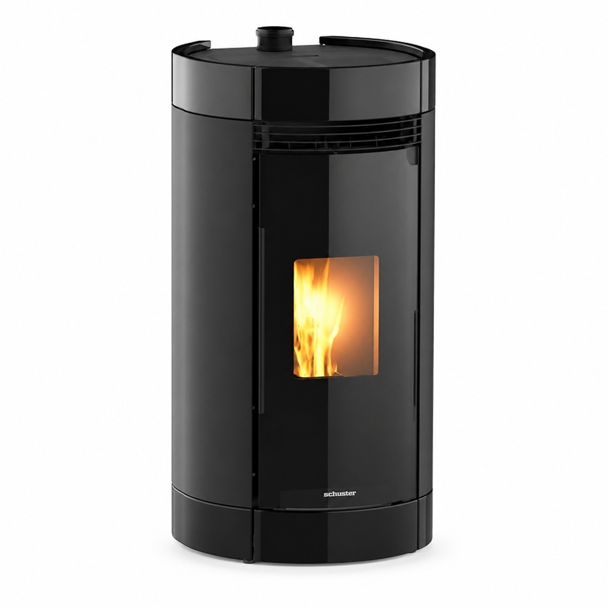 Estufa de pellets canalizable adna de 12 kw negra
